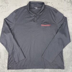 UNTUCKit Polo Shirt Mens XXXL Gray Long‎ Sleeve Damaschino Lightweight Golf
